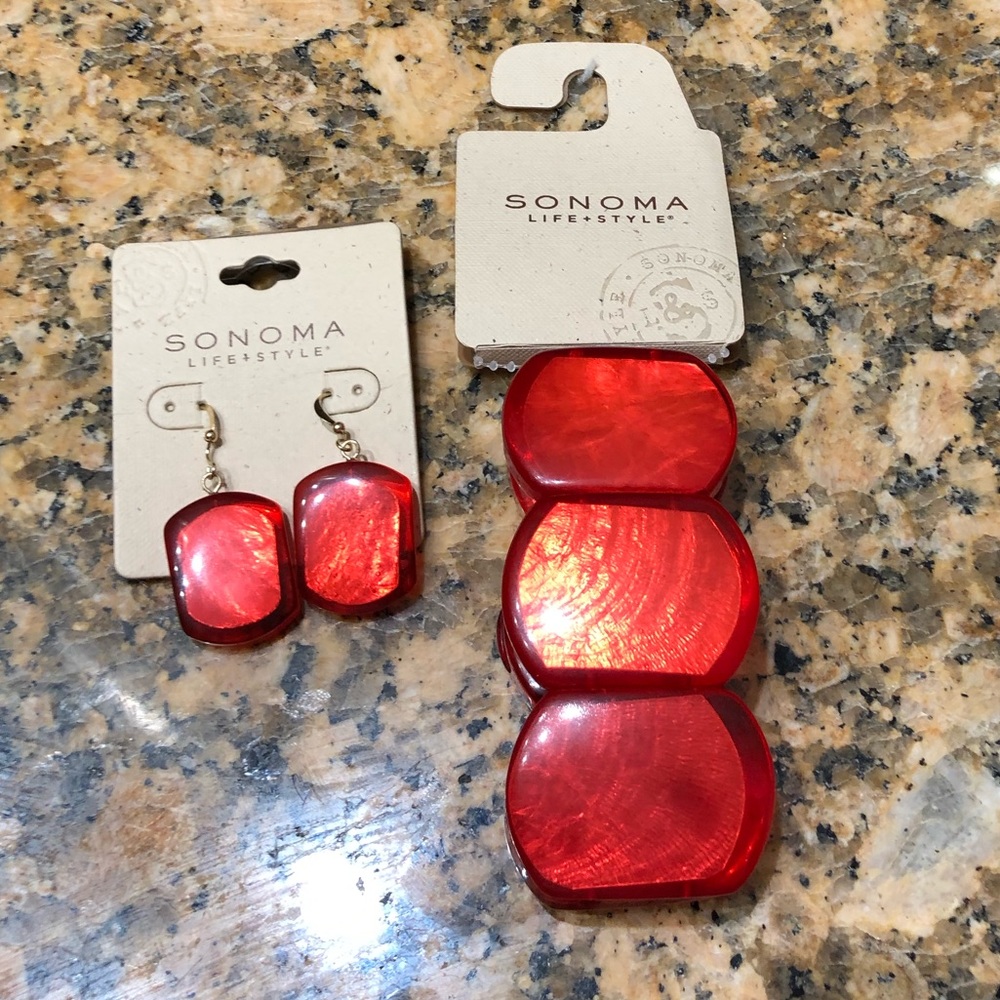Sonoma, women’s red bracelet & earring set
